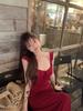 Gentle wind white suspender halter dress children's summer new seaside vacation temperament beautiful long dress