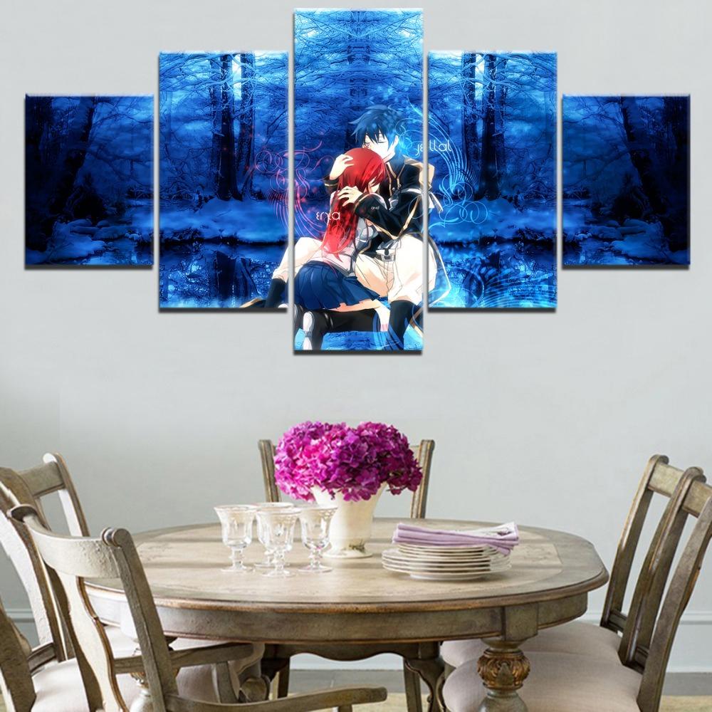 

5 шт. настенная живопись на холсте аниме персонаж плакат Современная гостиная спальня украшение дома модульные картины без рамки