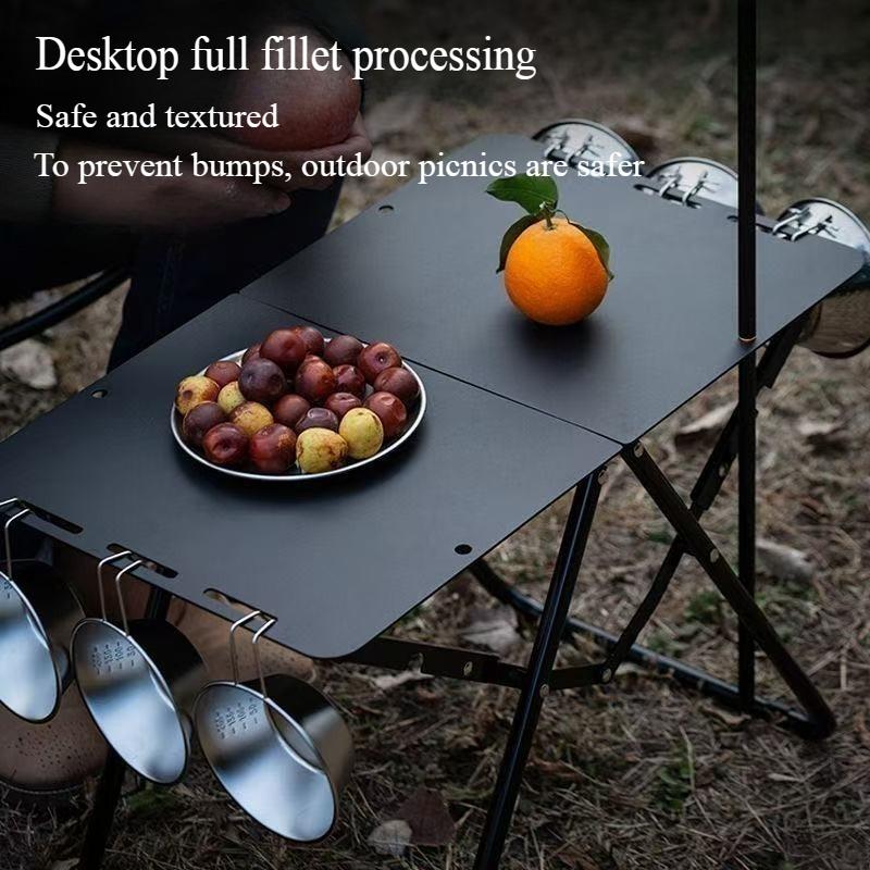 Multi Functional Outdoor Folding Table for Self Driving and Hiking Convenient Metal Small Table Can Be Spliced To Hang Items