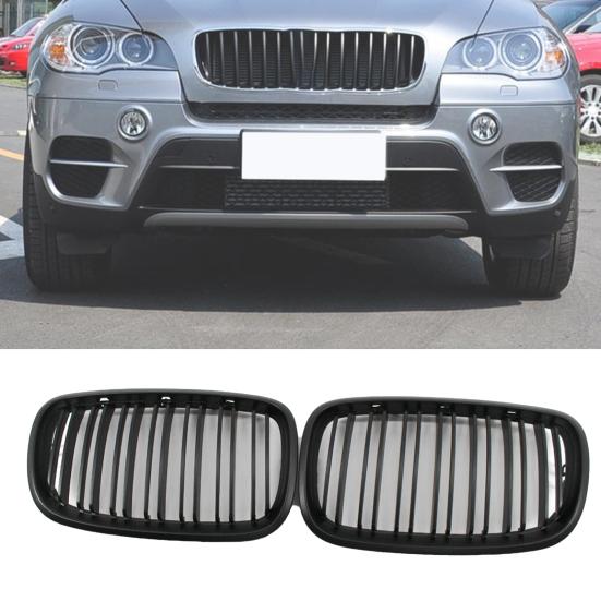 

1 Pair Kidney Grille Left Right Matt Black ABS Durable Grill