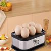 Smart äggkokare med automatisk avstängning, 6 ägg, kapacitet, snabb äggkokare i rostfritt stål, kraftfull äggkokare, platsbesparande köksredskap