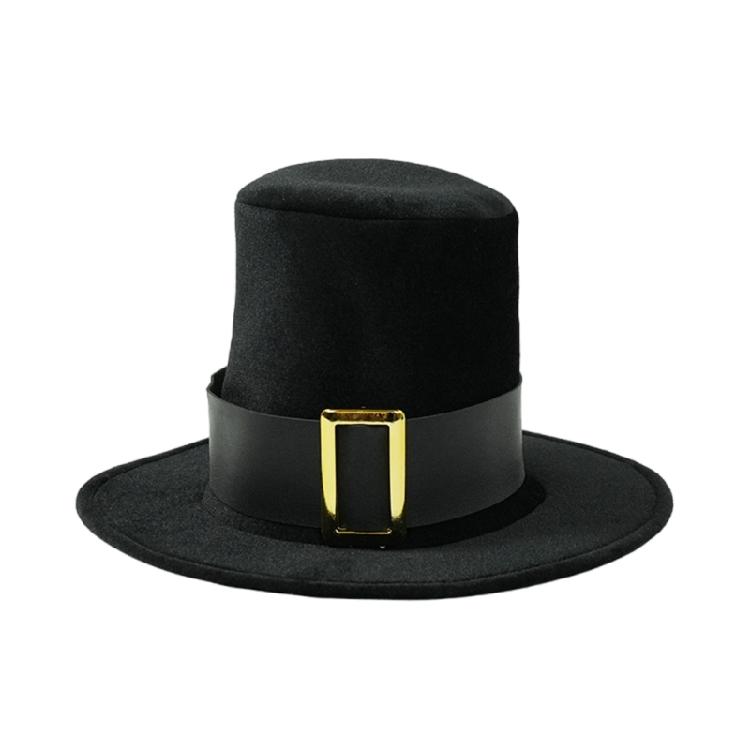 

Classical Black Top Hat with Ribbon Band for Lion Tamer Themed Parties Costume Accessories Headwear Stage Props Fedoras