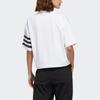 Adidas Neo W Cs Mar Tee Striped Sports Half High Neck Short Sleeve Drop Shoulder T-Shirt Women Tops White GP5469