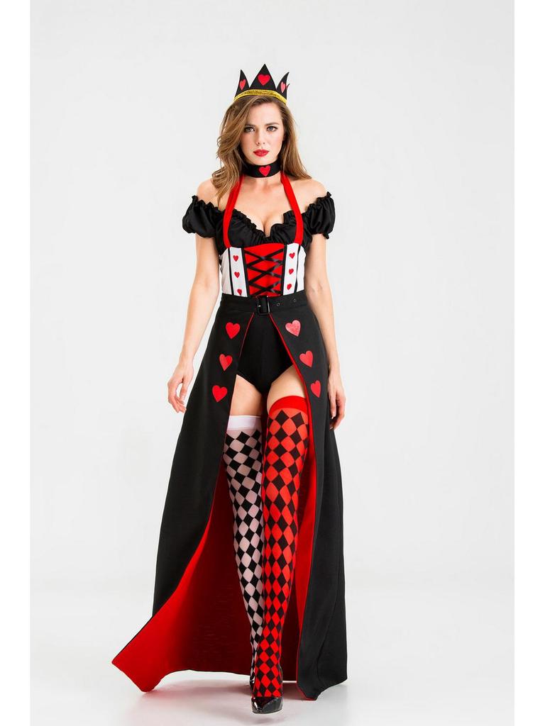 Red Heart Queen European & American Halloween Costume: Witch, Vampire, Clown