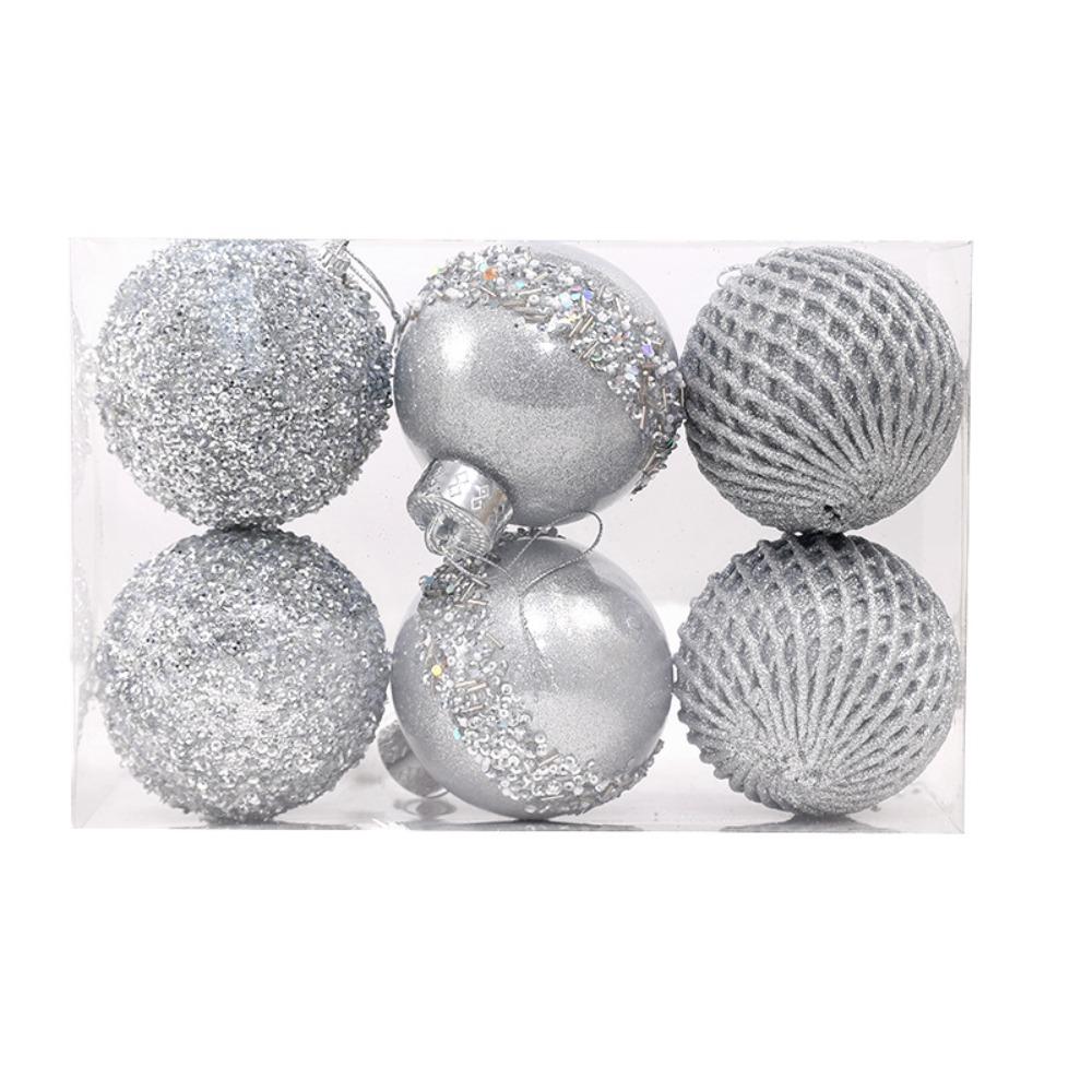 6pcs 8CM Christmas Ball Set Shatterproof Electroplating Ball  New Year