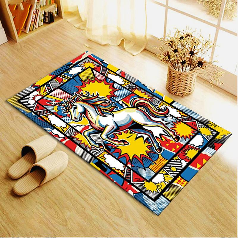 2025 New Unicorn Animal Carpet Rug for Living Room Bedroom Home Sofa Decoration,Kids play Non-slip Floor Mat129