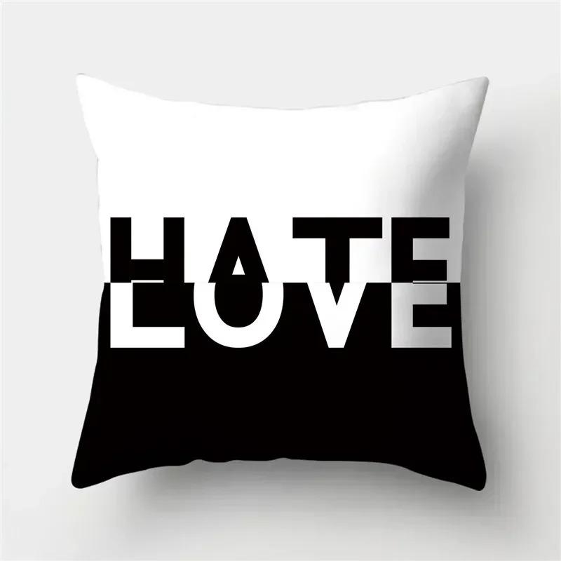Home Deko Modern Schwarz & Weiß Gemustert Kissenbezüge Muster Kissenbezug Geeignet für Sofa Schlafzimmer Auto Kissenbezug