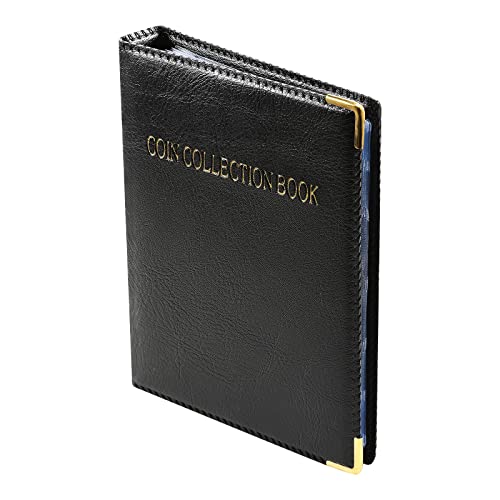 PAKESI Münzalbum, Münzmappe, Große Kapazität, Platz für 480 Münzen, Taschengröße 3*3cm, Perfekt für Münzsammlungen, Antike Münzen, Währungen und Münzen, C