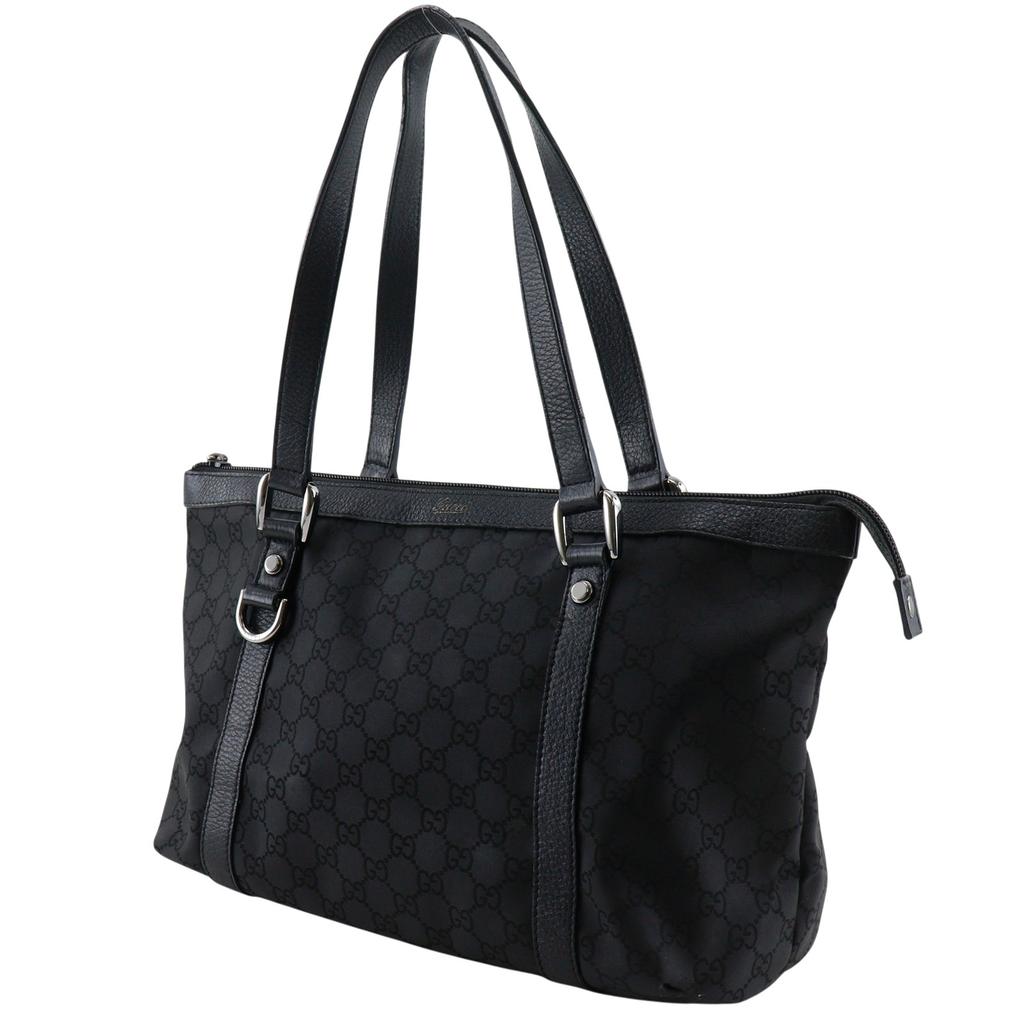 Gucci GG Tote Bag 268640 Black Nylon Canvas Women Used