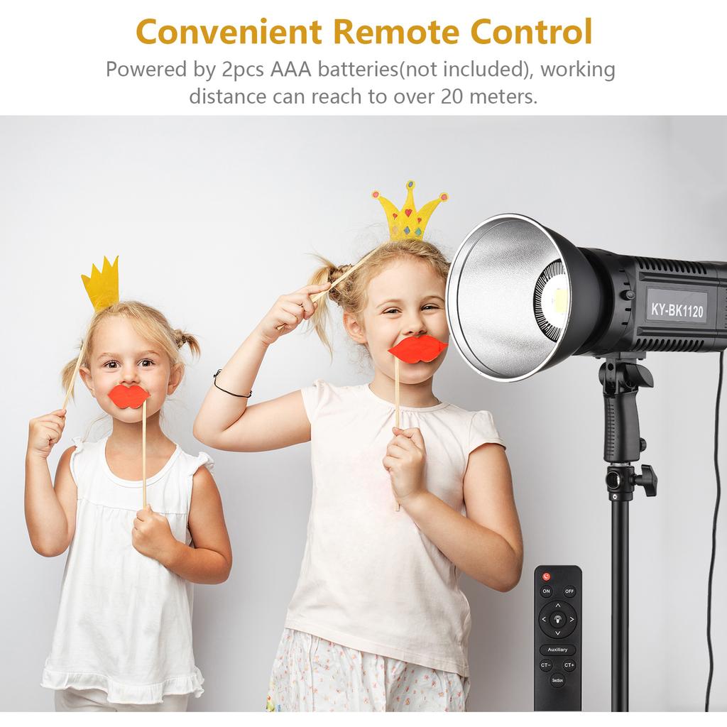 150W Studio LED Video Light 5600K Color Temperature Adjustable Brightness CRI93+ TLCI95+ Bowens Mount with Protector