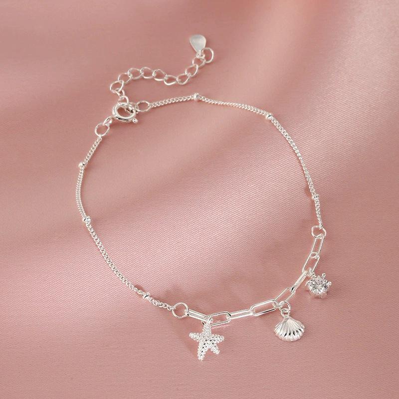 Women s Starfish Shell Bracelet - Elegant Light Luxury Zircon Jewelry