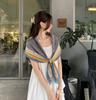 oversized beige flower travel sunscreen sunshade cotton and linen scarf women's silk scarf 111cm large square scarf shawl dual-purpose