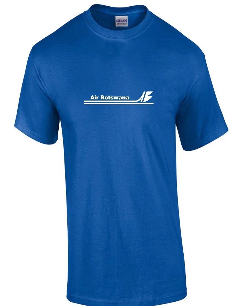 Air Botswana Retro White Logo Gaborone Airline Royal Blue Cotton T-Shirt L