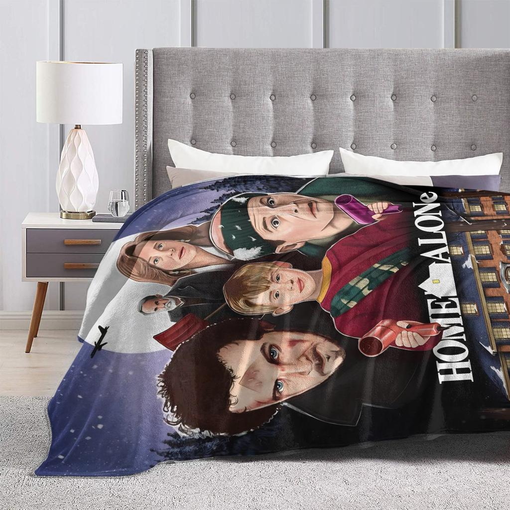 Home Alone Merry Christmas Blanket Quality Warm Soft Throw Blanket Autumn Travel Couch Chair Sofa Bed Funny Bedspread