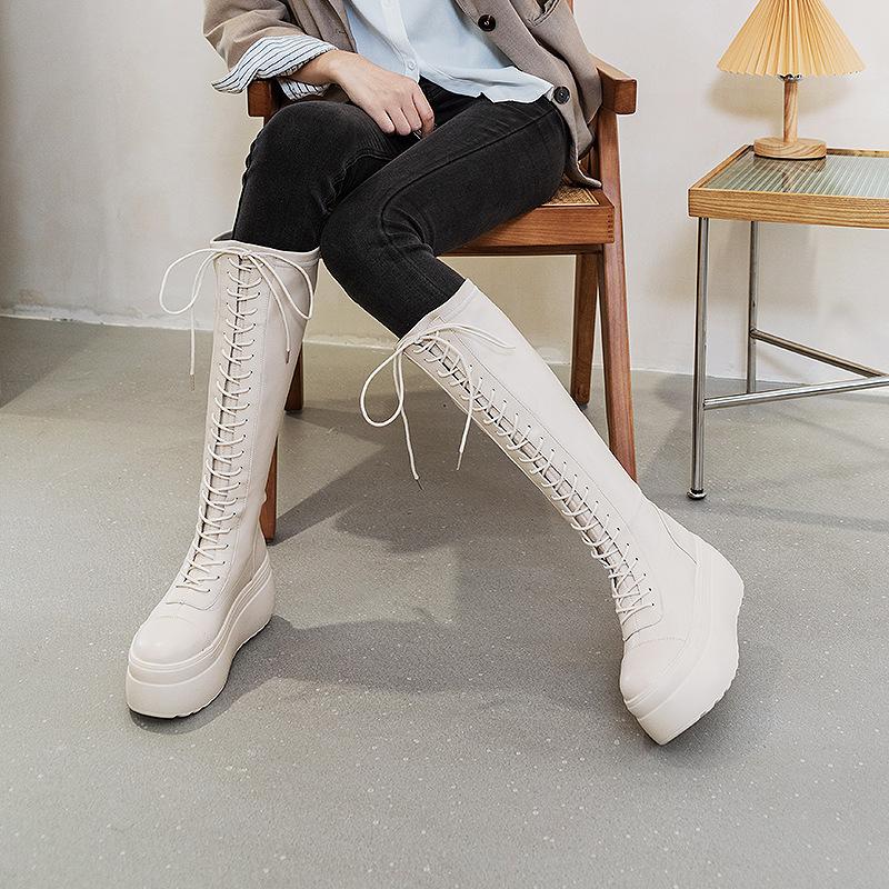 Retro British Style Long Martin Boots Will Be Popular In Autumn and Winter 2025, Fashion Trend, Thick Bottom Will Increase by 8 Cm, Cool Tide