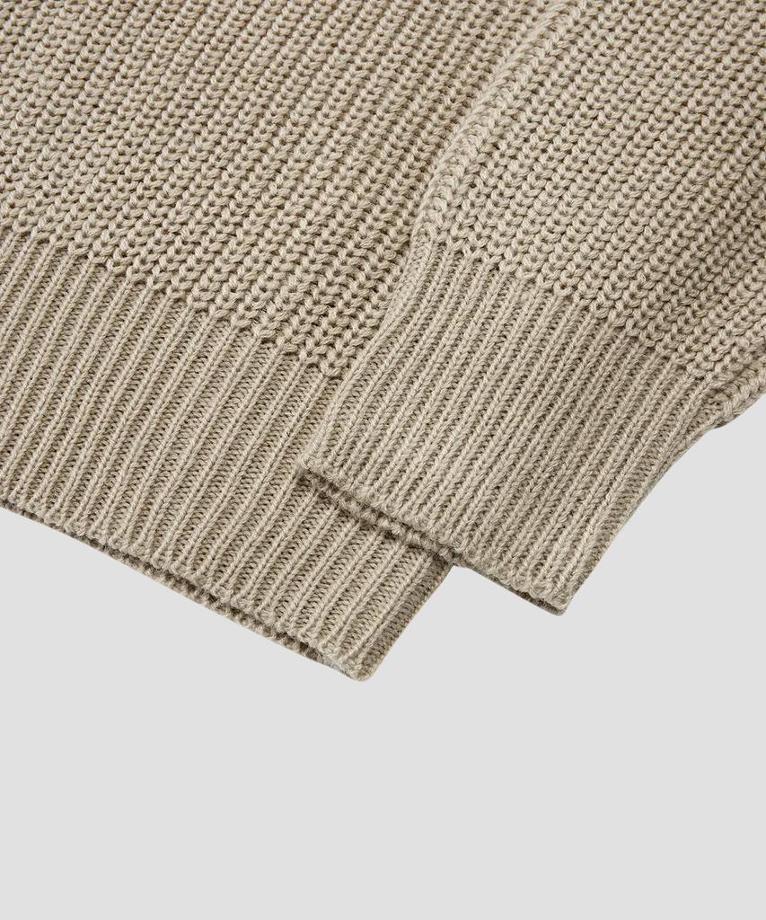 AGOD Crew Neck Ribbed Oversized Hazzi Knit [Beige]