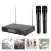 Portable UHF Handheld Dual Wireless Microphone for Karaoke Weddings Public SpeakingUS Plug