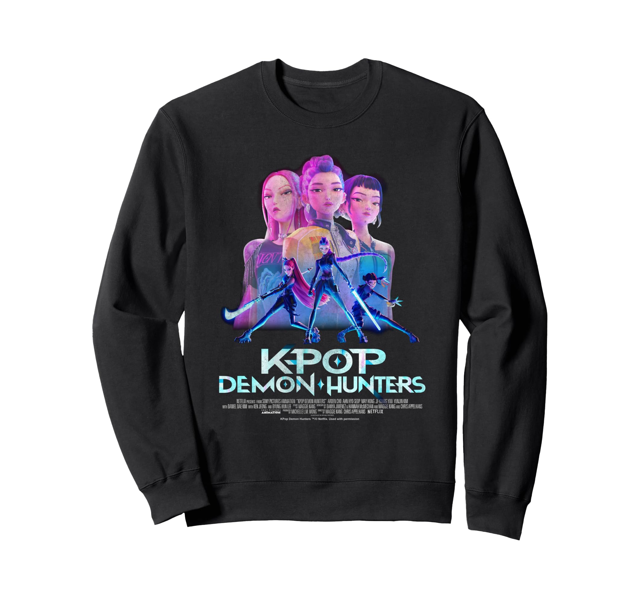 KPop Demon Hunters Huntrix Billboard Poster Sweatshirt HuntrX чёрный 8213₽