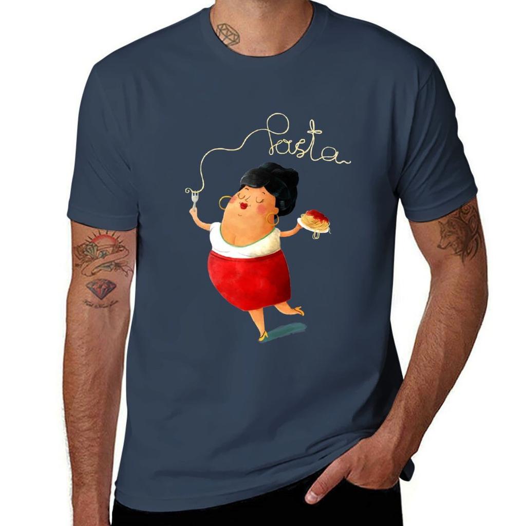 Spaghetti Pasta Lady TShirt Independence Day Short Sleeve TShirt