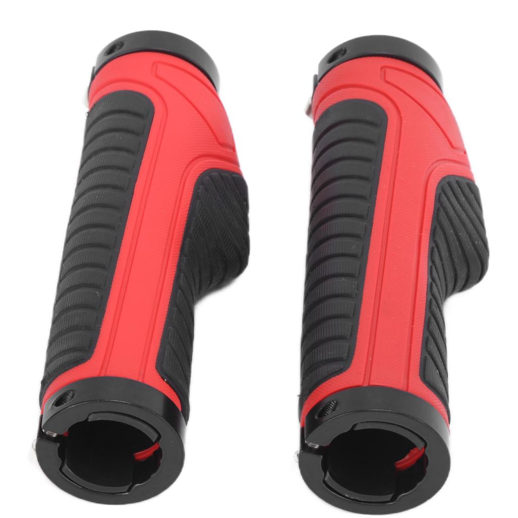 Ergonomické protiskluzové uzamykatelné pohodlné profesionální gripy na horské kolo(Černá červená )