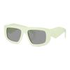 Temple Logo Design Acetate Aviator Sunglasses Women's Light Green