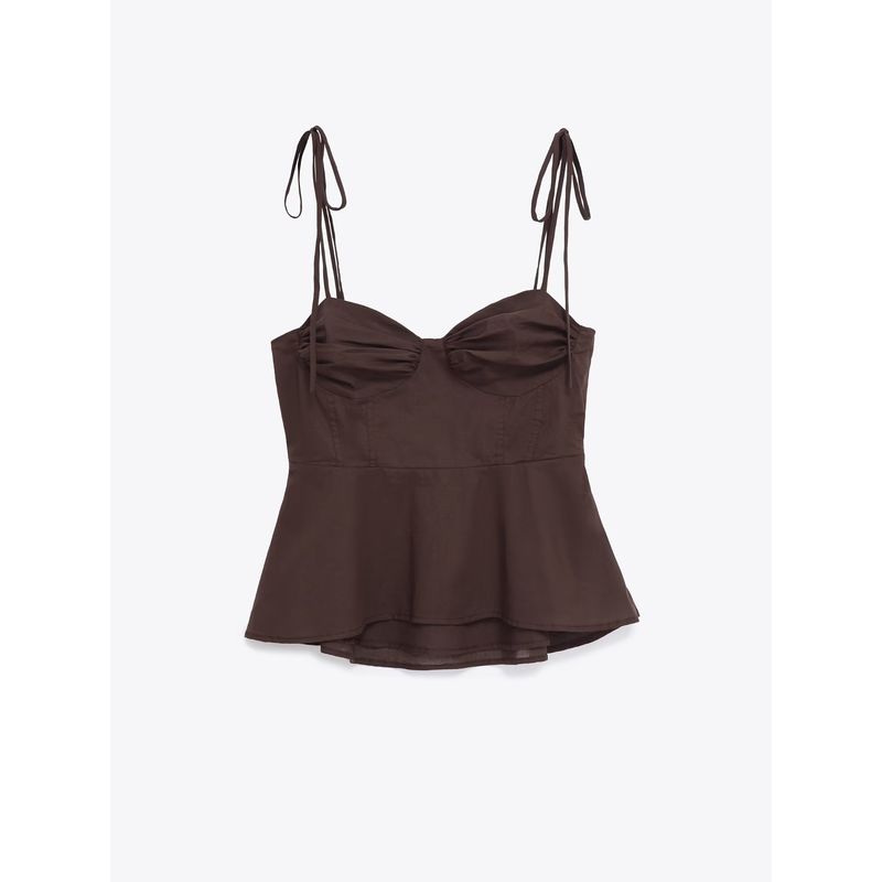 Za New Fall Women's Clothing 2025 Fashion Wind Fashion Pure Color Tight Corset Strap Short Top 8155920