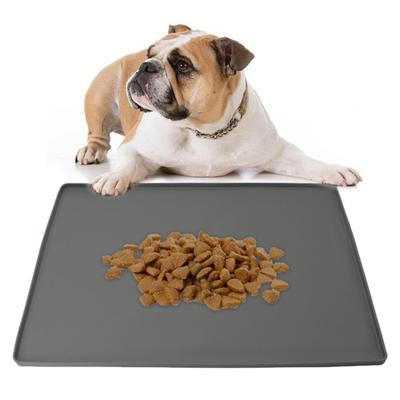 Waterproof Pet Food Mat Large Silicone Pet Bowl Pad with Raised Edges