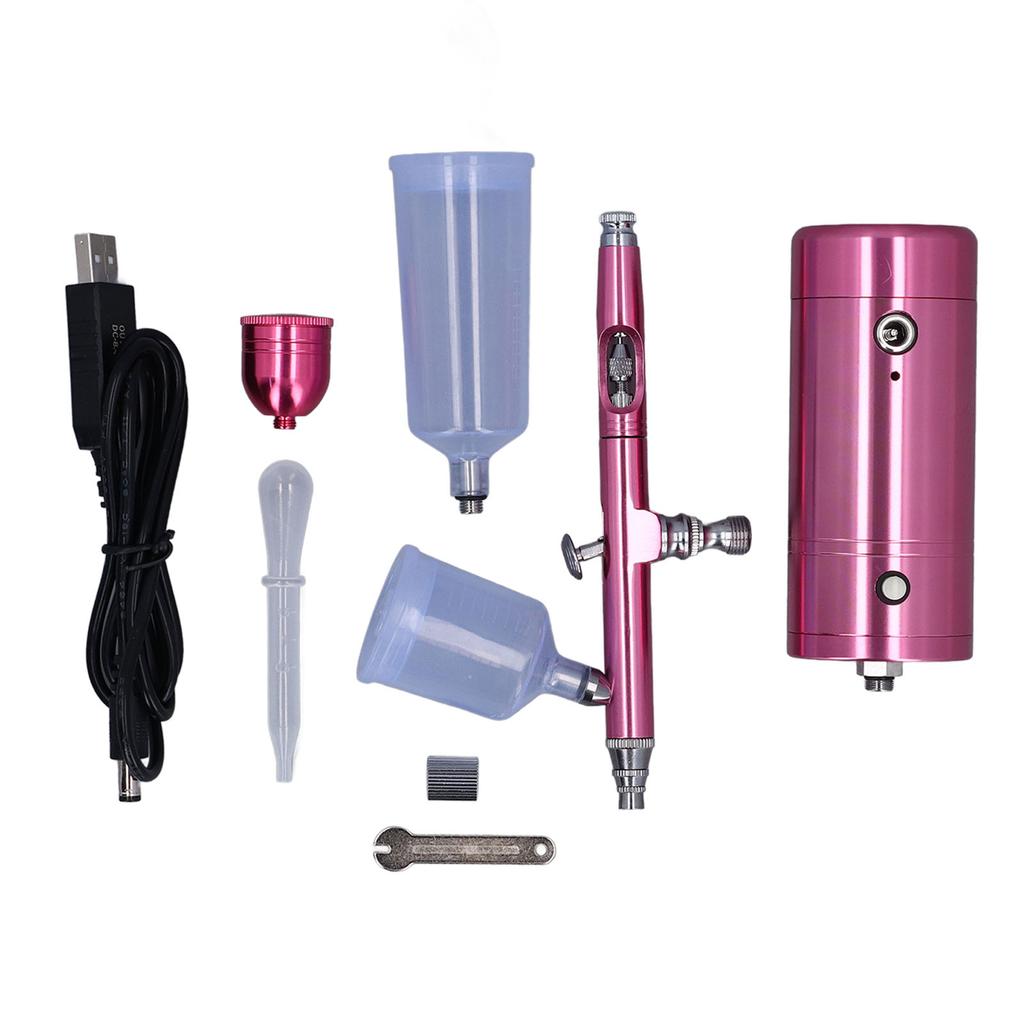 Airbrush Kit Portable Rechargeable Air Brush Spray Gun Set with Compressor for Art Painting Makeup Cake Decoration