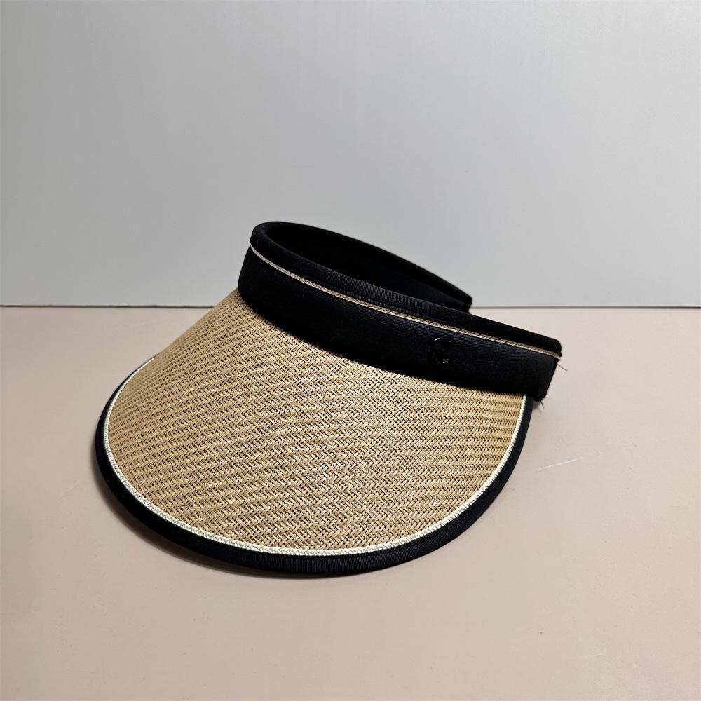 New straw empty top hat summer fashion sunshade empty top straw hat anti-ultraviolet breathable windproof straw hat women