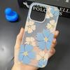 White Flowers Blue Flowers Phone Case For IPhone 16 17 15 14 13 12 11 Pro Max 7 8 XR XS Transparent Silicone Soft Cover Case