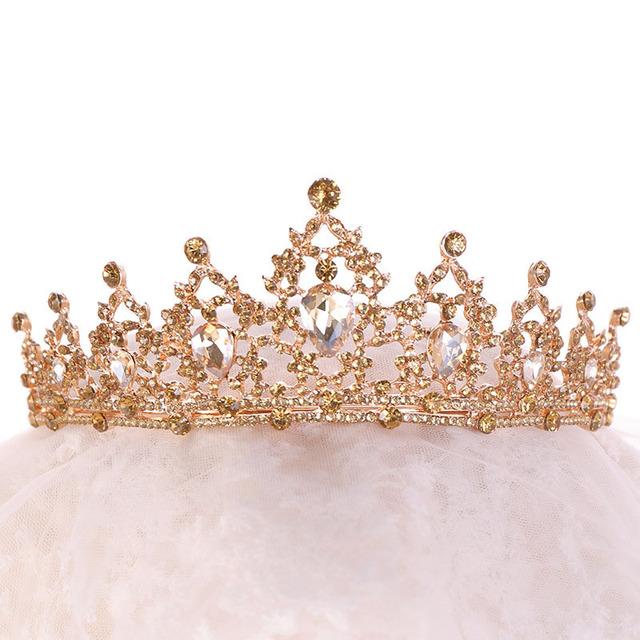 Wedding Crown Tiaras Rhinestone Diadem Girls Birthday Noiva Headpiece Coronitas For 15 Years Bridal Hair Accessories Jewelry