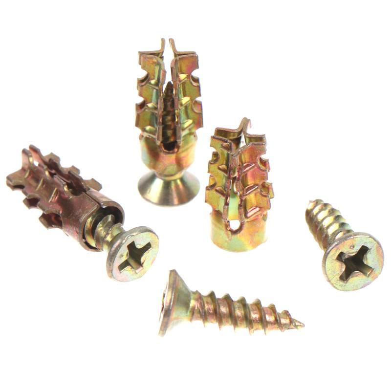 30/50/100Pcs Door Hinge Thread Repair Screws Metal Wall Anchors Self Tapping Screws Ribbed Anchors Set For House Decoration