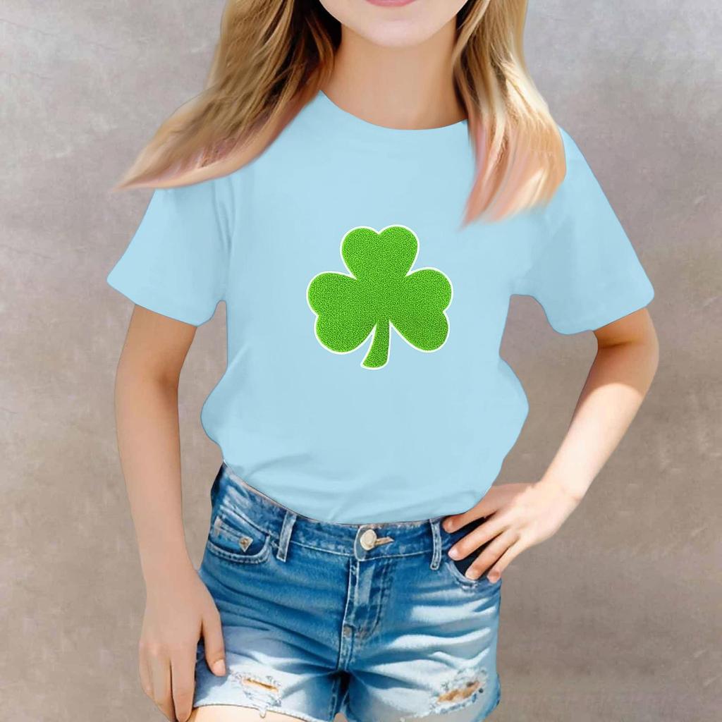 St. Patrick's Day Toddler Girl Boy T-Shirts Kids Top Boys And Girls Printed Short Sleeved T-shirt
