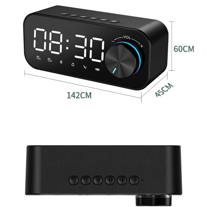 MP3 Alarm Clock, FM Radio, and Multifunction Music Player Wireless Bluetooth Speaker LED Display, Stereo Bass Bluetooth Speaker