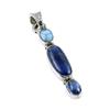 Natural Kyanite, Republic Larimar 925 Solid Sterling Silver Pendant 1.75'' I0d44