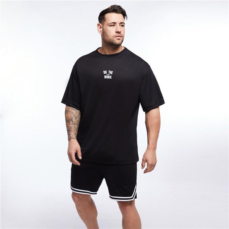 Muscleguys Oversized Short Sleeved T-shirt Men's Loose Fitness Breathable Top