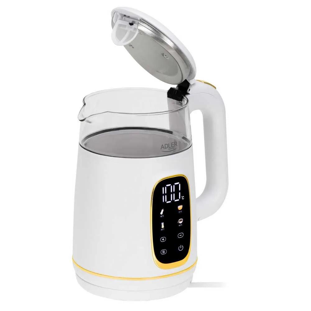 Adler-Europe AD 1305 electric kettle 1.7L 2200W White/Gold