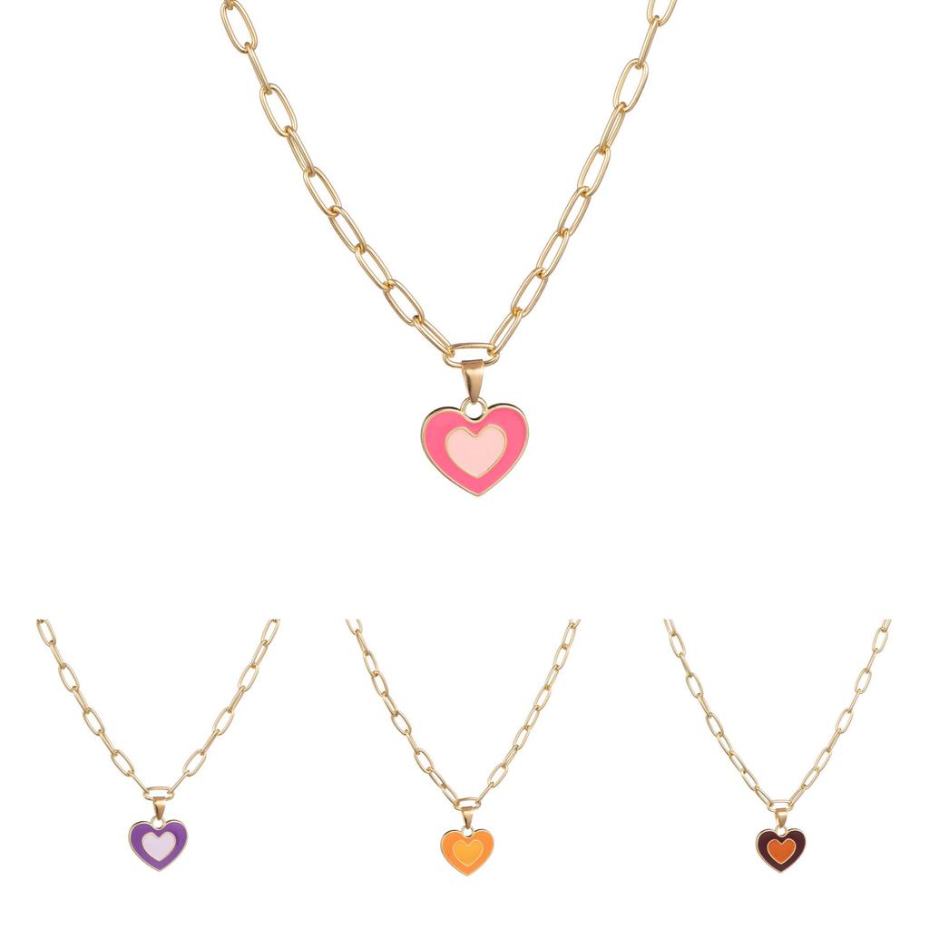 Stylish Minimalist Heart Pendant Necklace Unique Alloy Design Perfect For Any Occasion