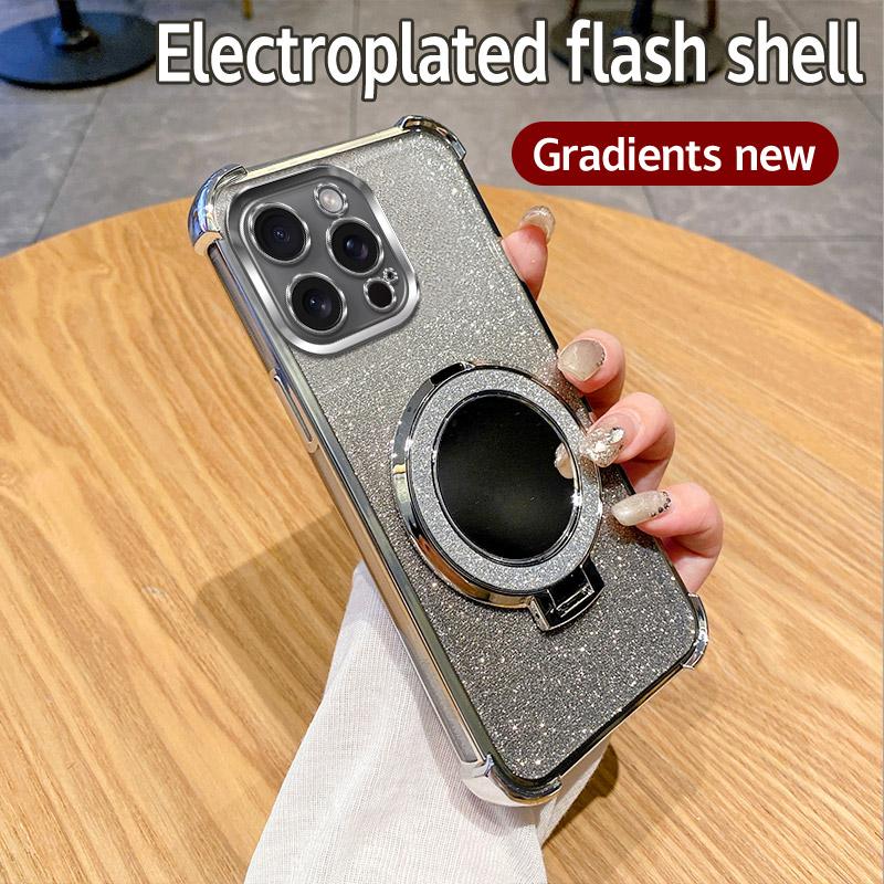6D Shockproof Glitter Mirror Ring Phone Case For Motorola Moto Edge 50 Pro Neo Edge 60 Fusion E15 G86 G56 G85 G45 G05 Soft Cover