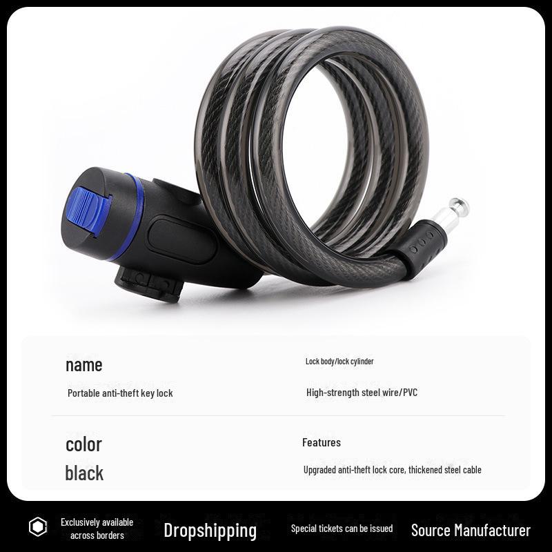 Electric Bike & Mountain Bike Anti-Theft Chain Lock: Portable and Secure Bicycle Battery Lock