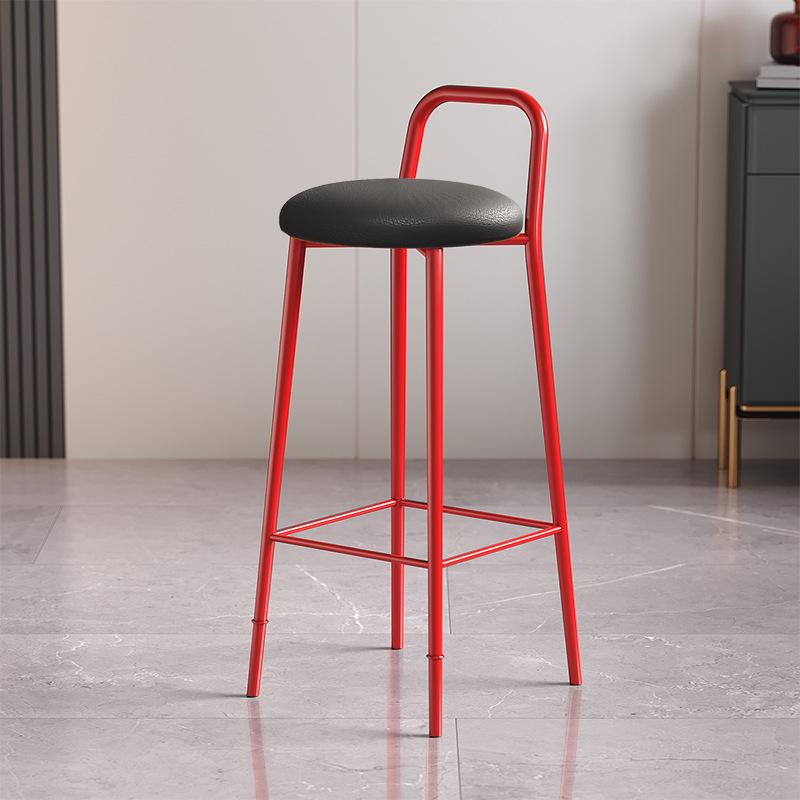 Nordic Iron Art Bar Stool with Backrest – Modern, Luxurious Design