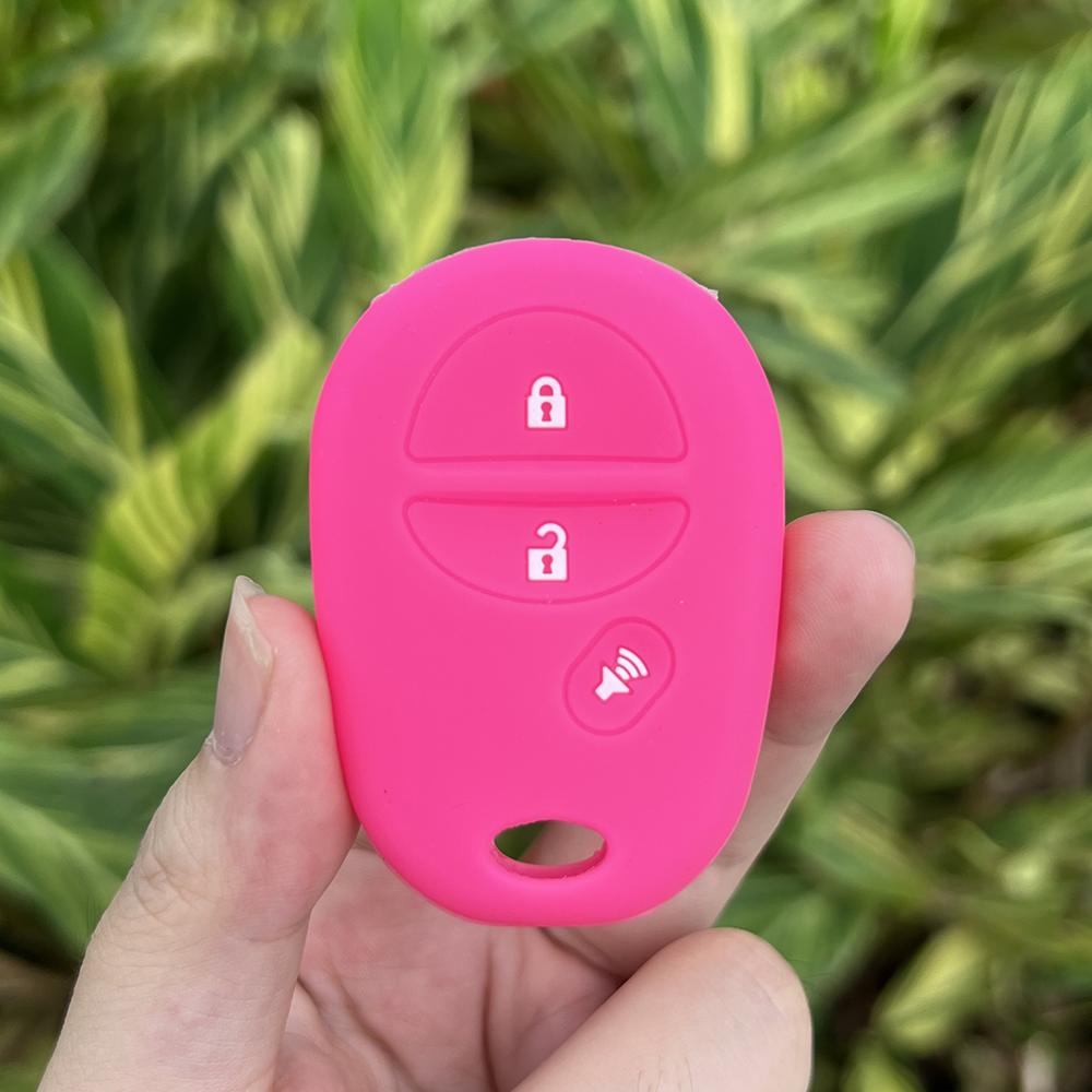 3 Buttons Silicone Car Key Cover Case Skin Protector Holder Rubber Shell for Toyota Sienna Tacoma Tundra Keychain Accessories