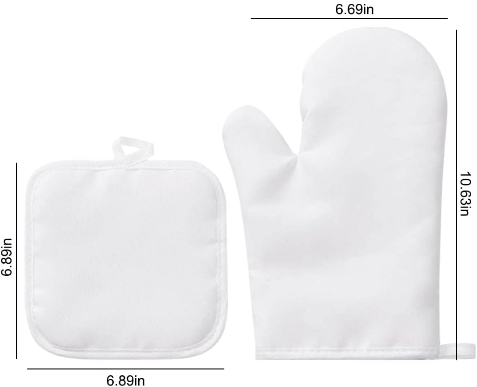 Set da 2 manopole da forno e presine in poliestere sublimabile vierge per guanti da forno personalizzati, tappetini da cucina, utensile da cucina, isolamento