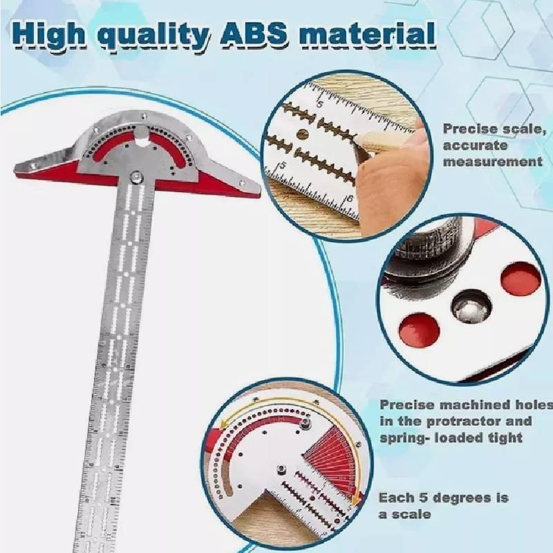 Woodworkers Edge Rule Stainless Steel Clear Scale Angle Measurement Tool 10 Inch
