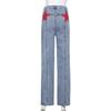 Retro Five Pointed Star Straight Women Jeans European and American Style Design Slim Fit Leg Length All Match Pants