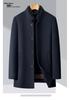Men's Winter Woolen Coat with Mink Fur Collar and Duck Down Liner
