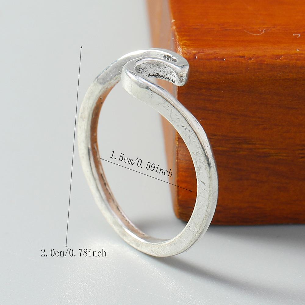 Popular Women's Herringbone Wave Bird Head Laser-Cut Finger Ring
