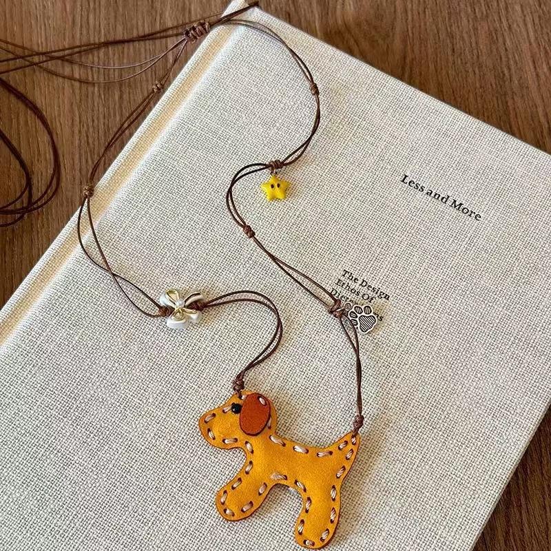 Cute Cartoon Cat Pendant Necklace Woven High-end Personality Necklace
