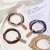 Braccialetti Elastici con Perline di Pietra Naturale da 4 mm (3 Pezzi) per Donna Uomo Agate Muschiate Quarzi Rosa Set di Braccialetti Elasticizzati con Etichetta Gioielli