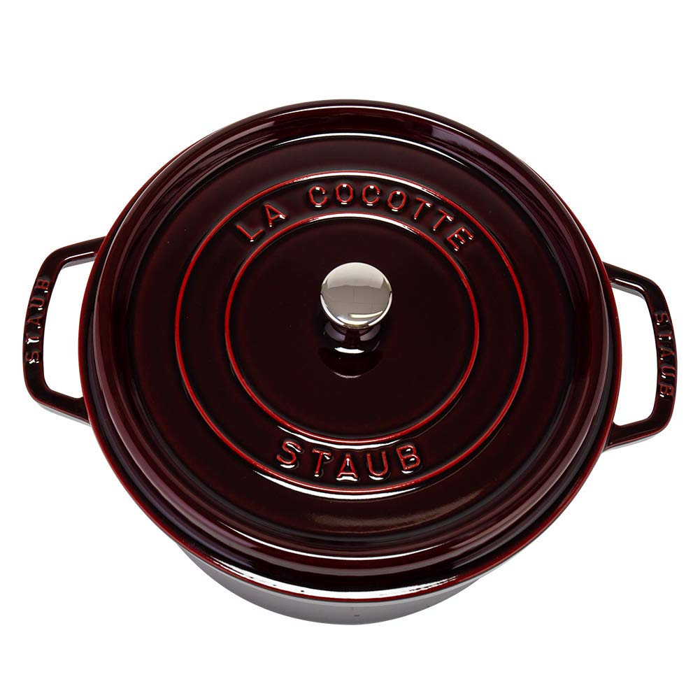 Staub Pico Cocotte Round 28cm Grenadine Red 1102887 Enameled Pot Rund Brater Grenadine Red Pico Cocotte Stylish Pot Pan Cookware Kitchen Supplies